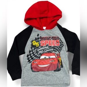 Y2K Kids Disney Cars Lightning McQueen Hoodie Hooded Sweatshirt Size 3T